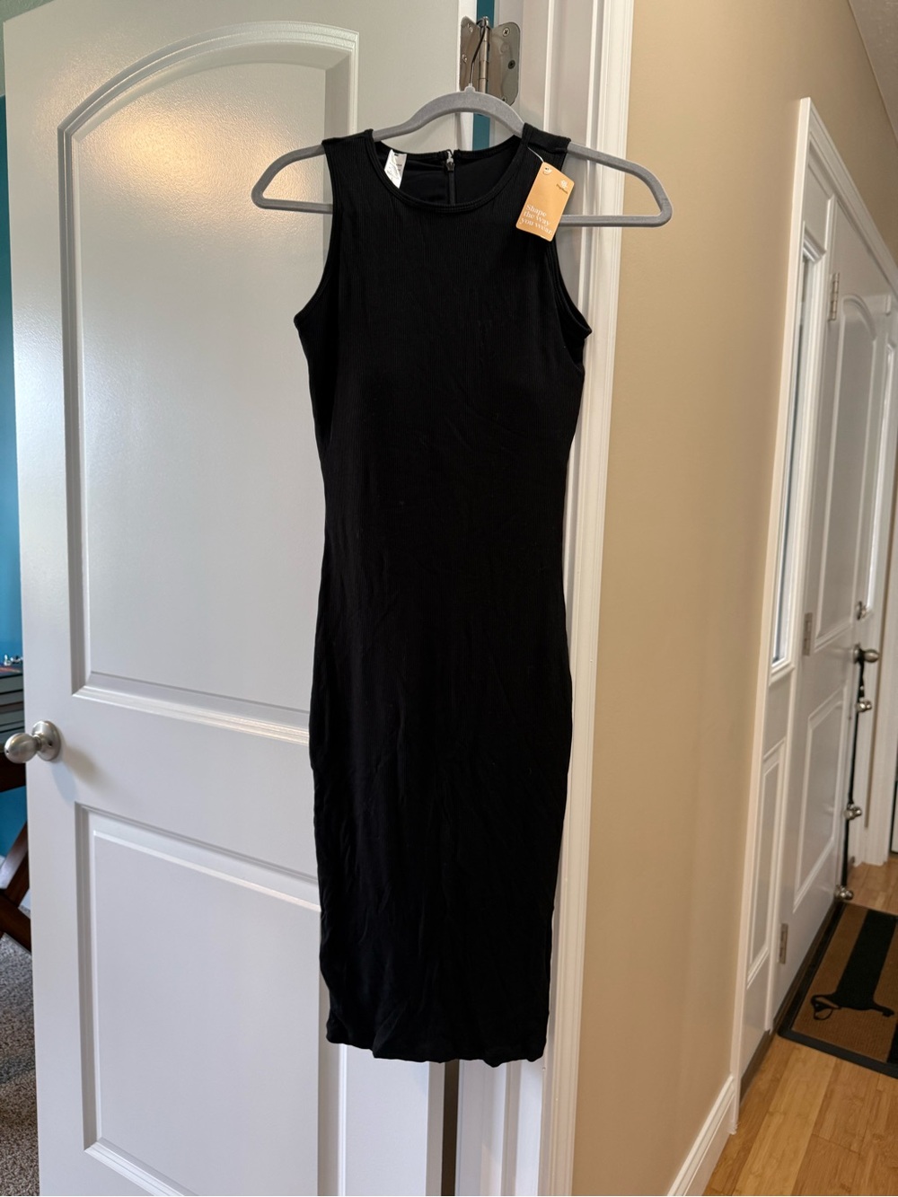 Popilush Shapewear Modal Tummy Control Midi Dress - L / Black - Picture 5 of 5